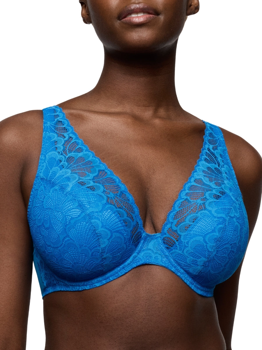 Mocuto Half Padded Plunge Bra - Blu China