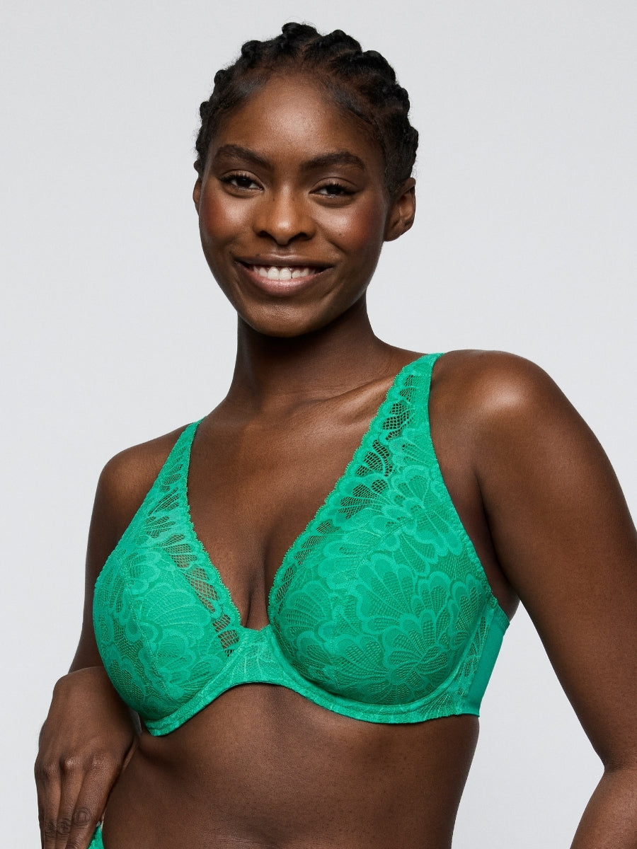 Mocuto Half Padded Plunge Bra - Vivid Green