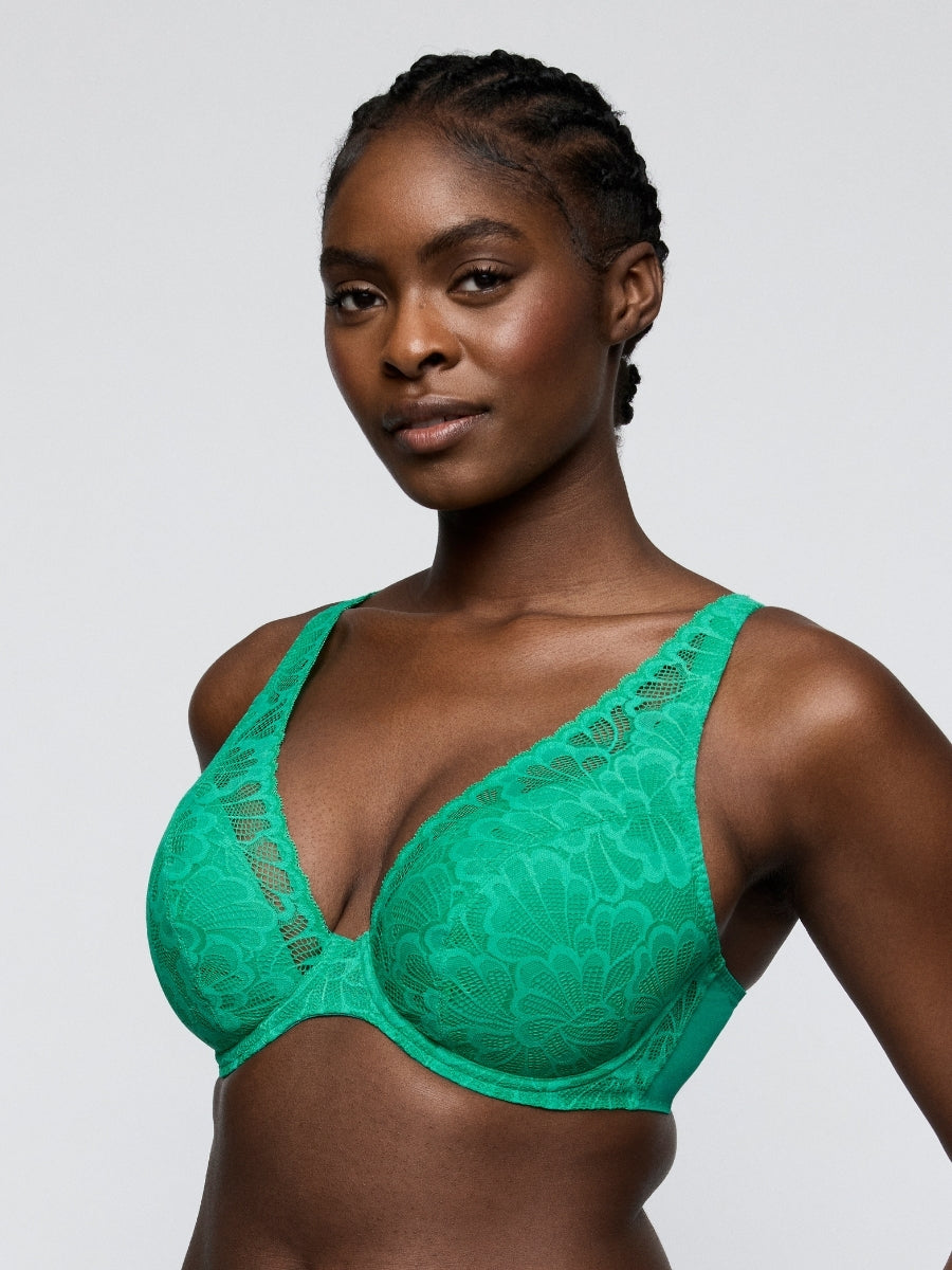 Mocuto Half Padded Plunge Bra - Vivid Green