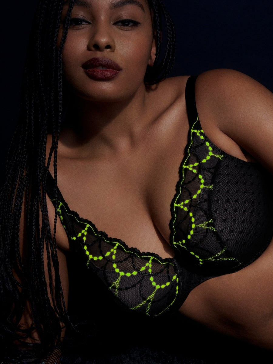 Tepito Half Padded Plunge Bra - Dark Glow