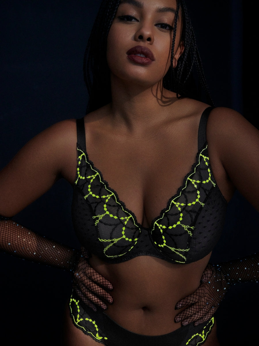 Tepito Half Padded Plunge Bra - Dark Glow