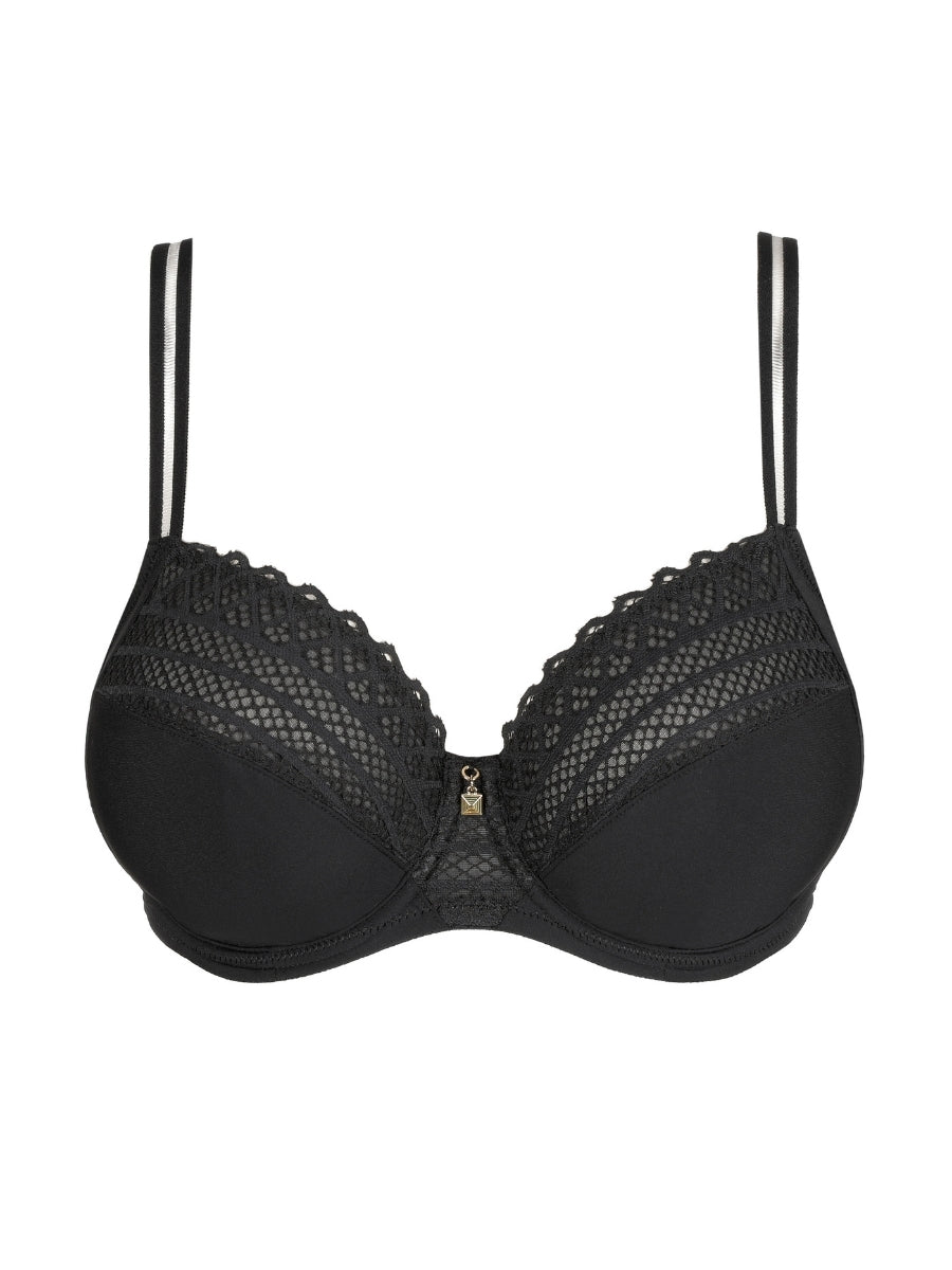 Twist Side Full Cup Bra - Charcoal