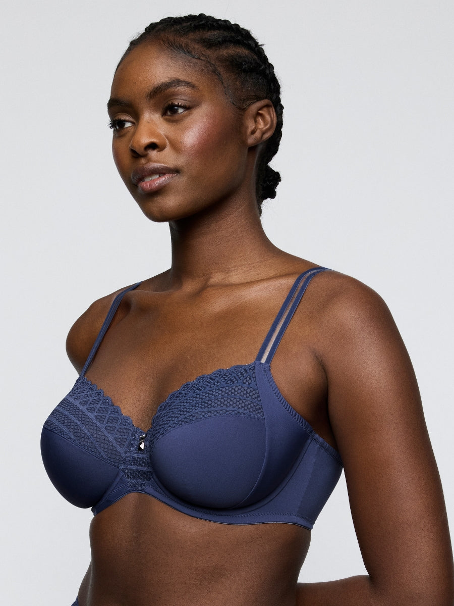 Twist Side Full Cup Bra - Indigofera