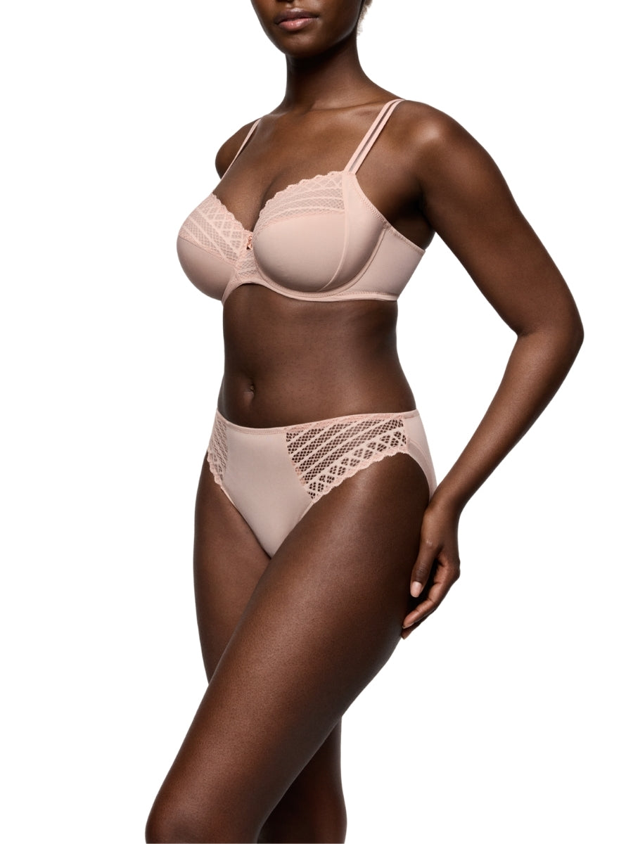 Twist Side Full Cup Bra - Powder Rose