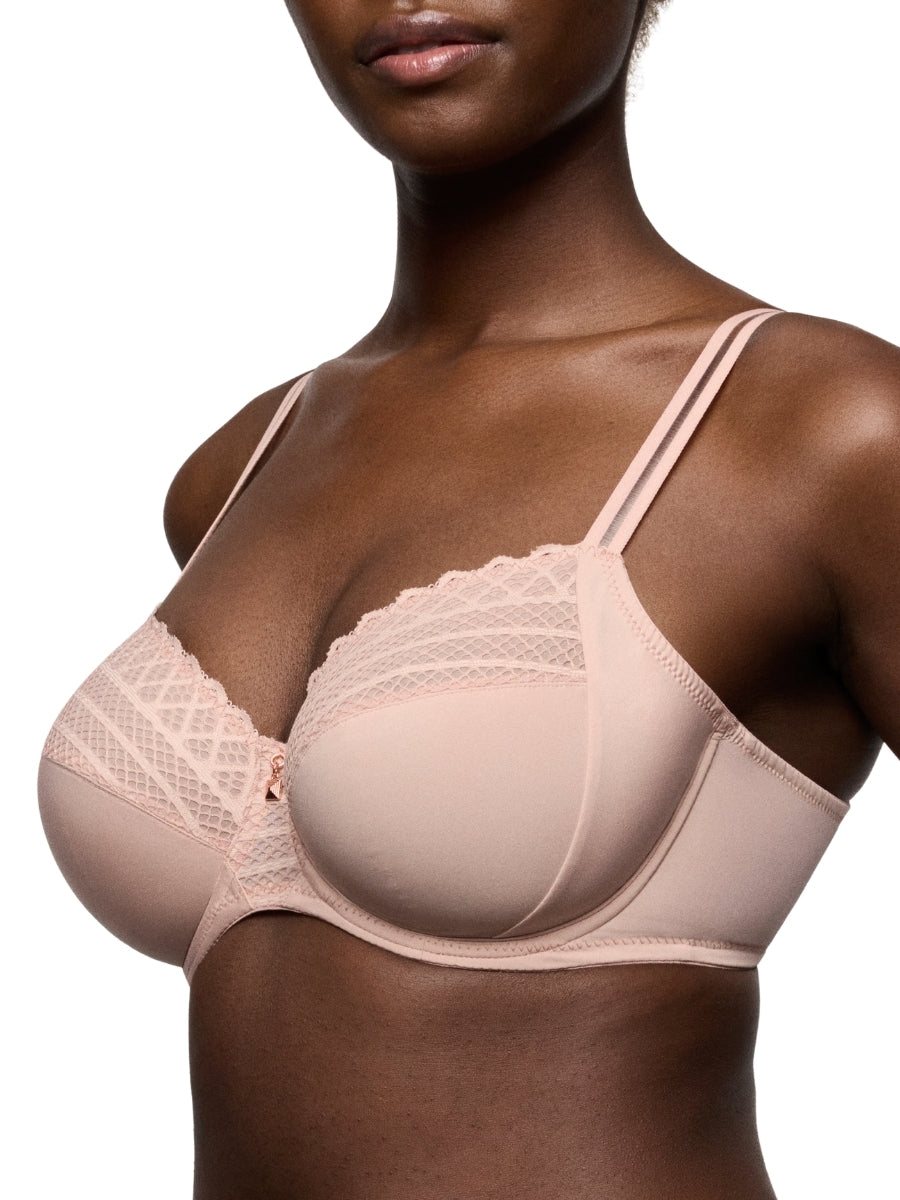 Twist Side Full Cup Bra - Powder Rose