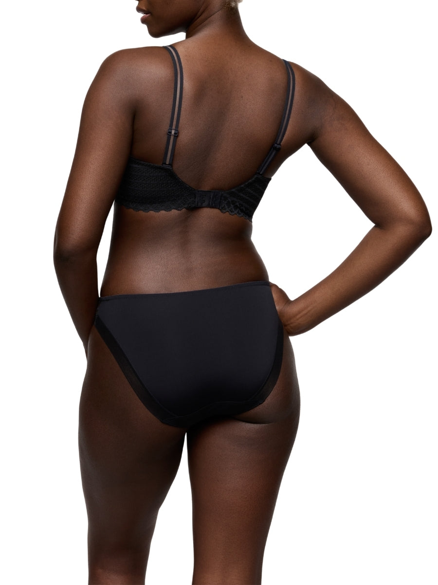 Twist Side Padded Heartshape Bra - Charcoal