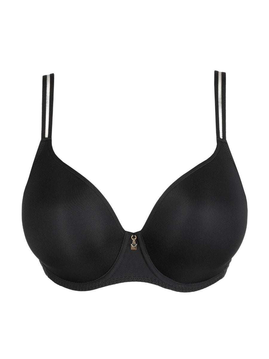 Twist Side Padded Heartshape Bra - Charcoal