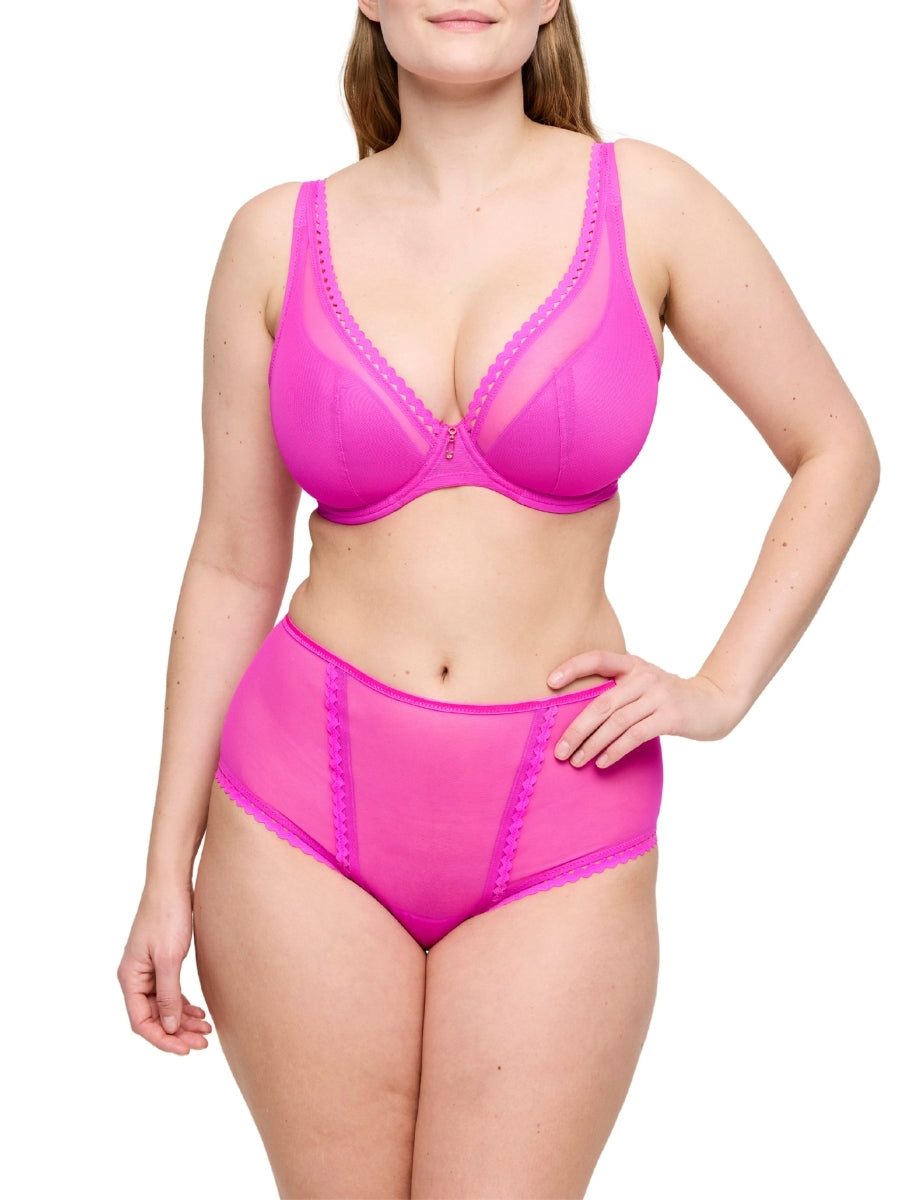 Vivgirl Half Padded Plunge Bra - Cactus Flower