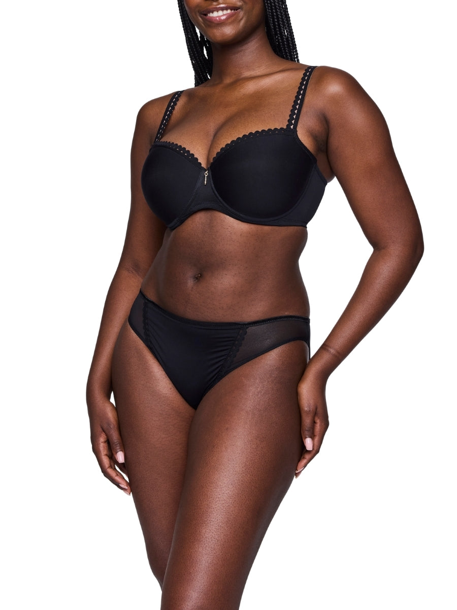 Vivgirl Padded Balcony Bra - Black