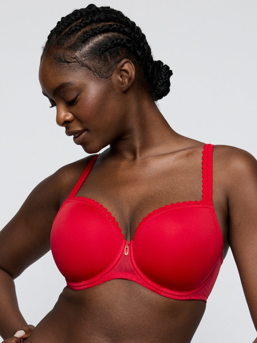 Wowgirl Padded Balcony Bra - True Red