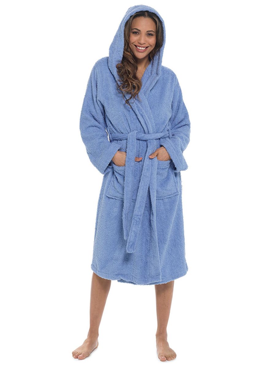 BraForMe Cotton Hooded Towelling Bathrobe