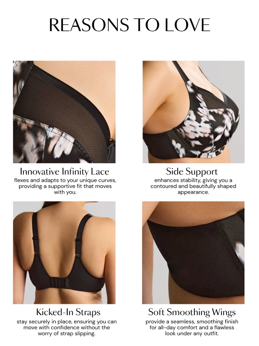 Bliss Full Cup Bra - Black/Floral