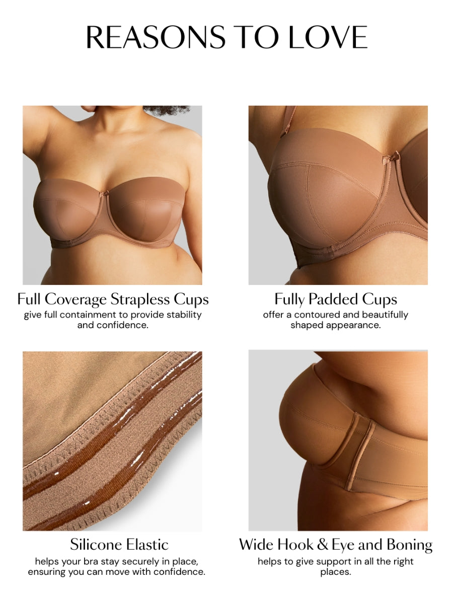 Dana Balcony Strapless Bra - Caramel