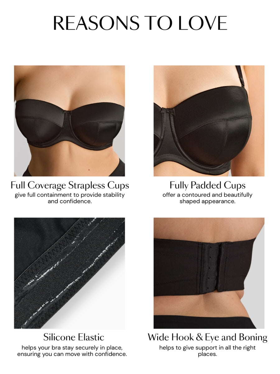 Dana Balcony Strapless Bra - Black