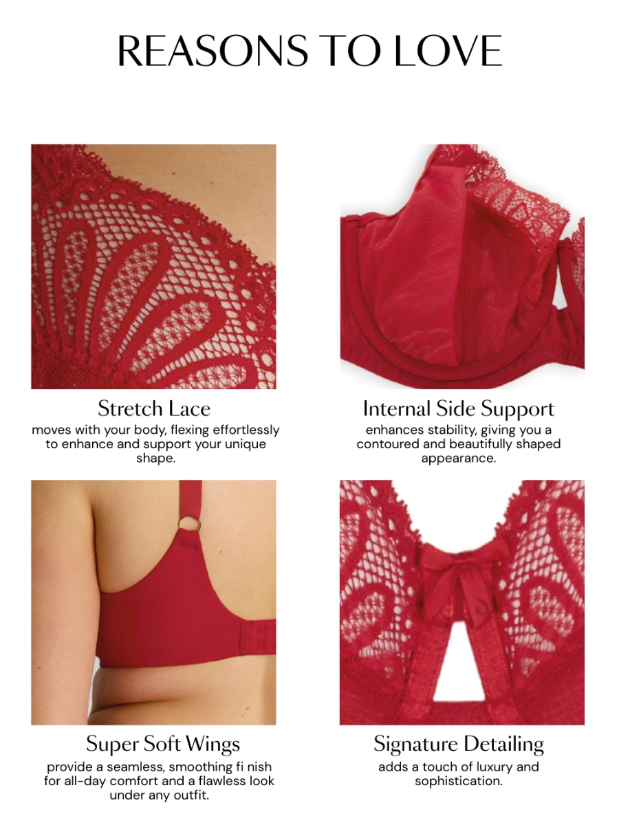 Entice Full Cup Bra - Red