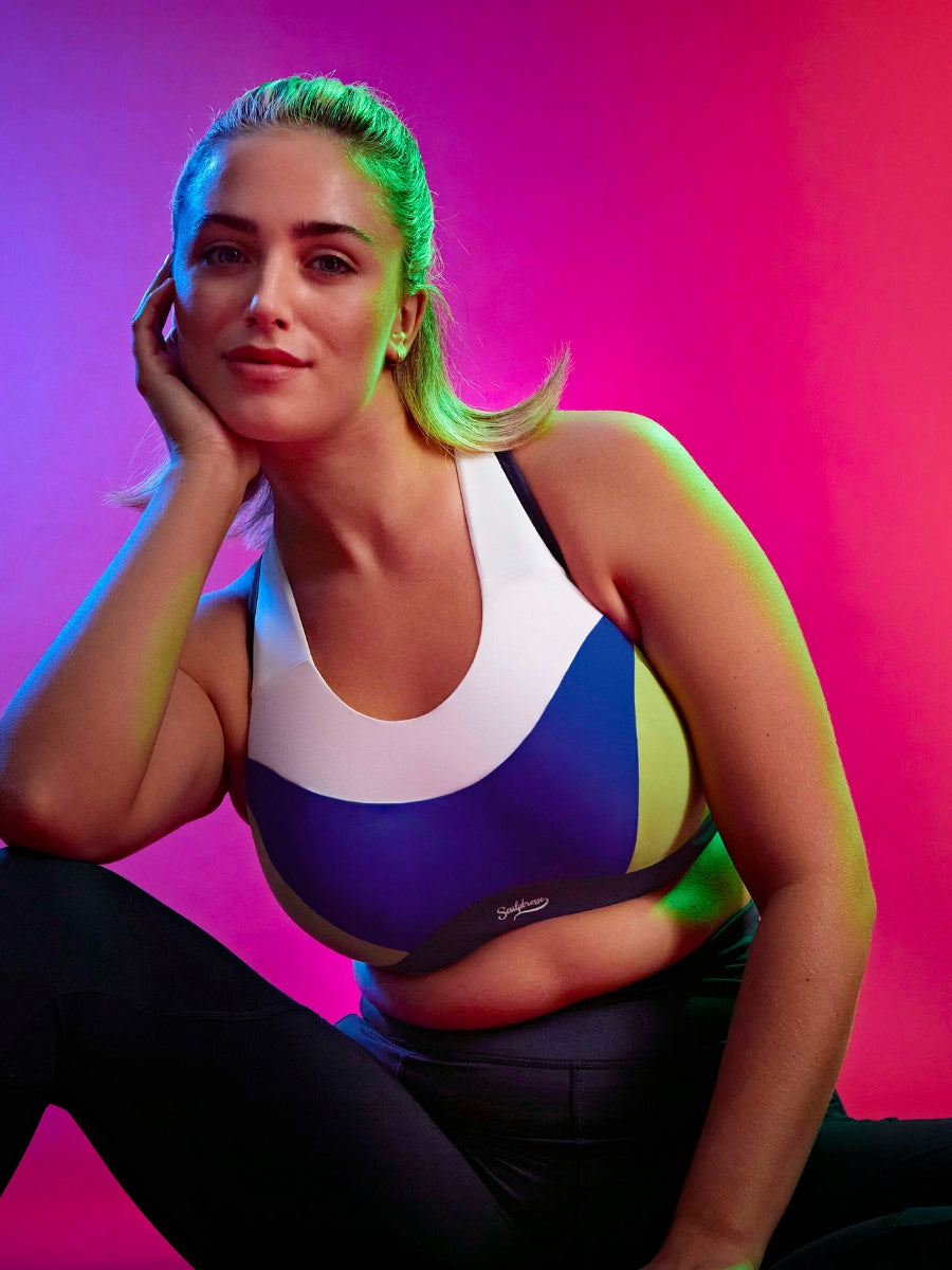 Upbeat Wired Racerback Sports Bra - Blue