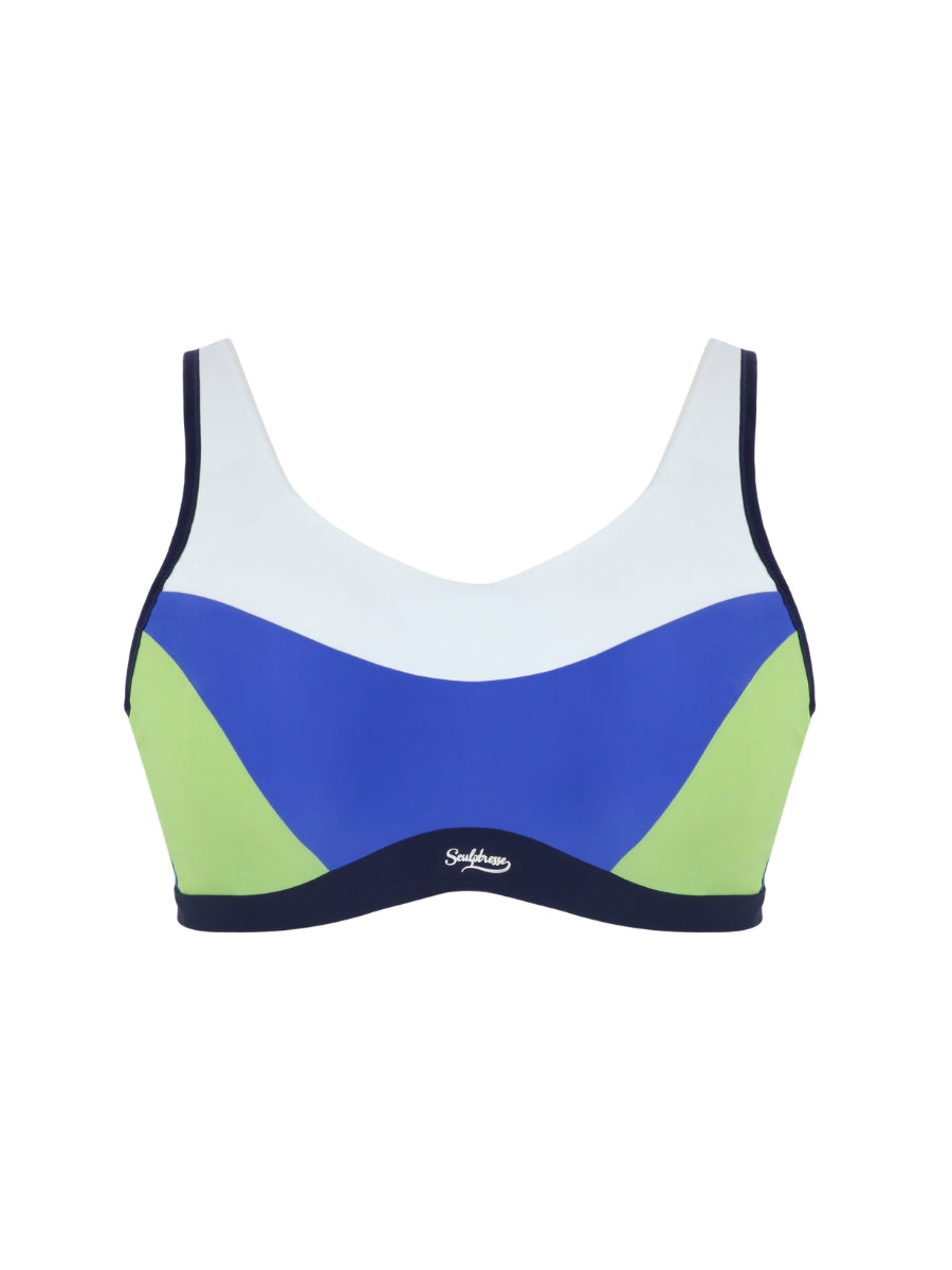 Upbeat Wired Racerback Sports Bra - Blue