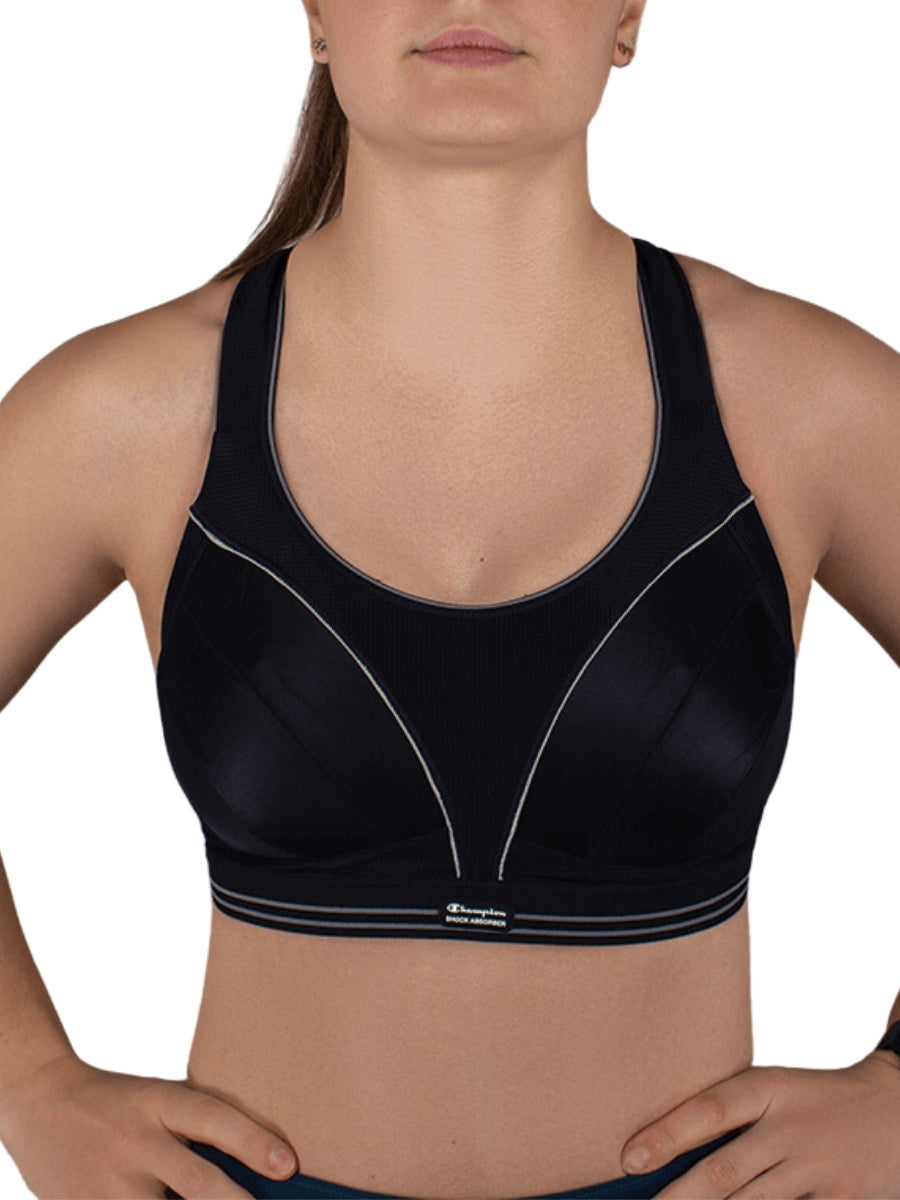 Ultimate Run Sports Bra - Black/Silver