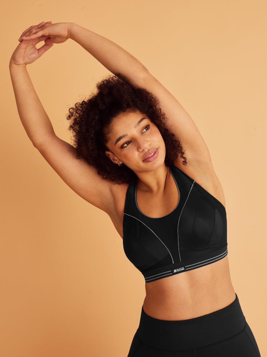 Ultimate Run Sports Bra - Black/Silver