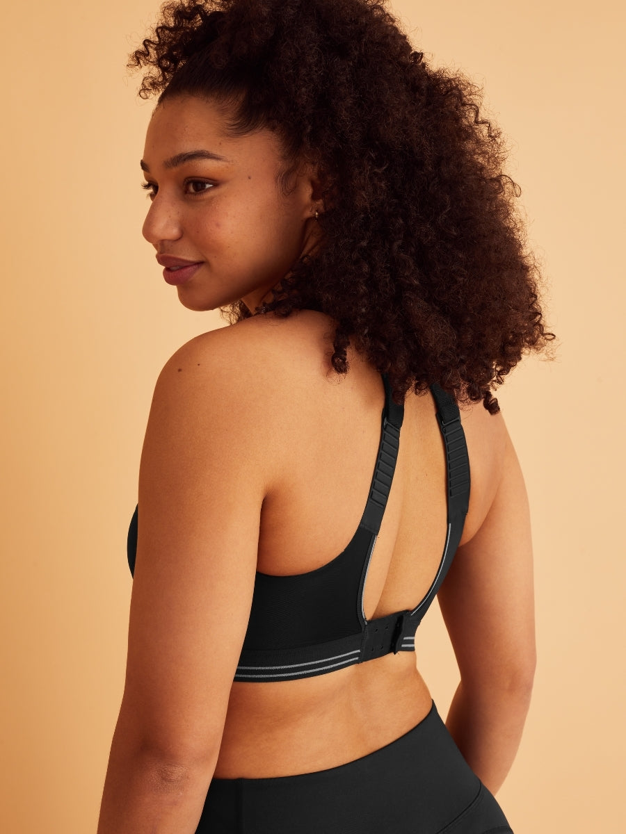 Ultimate Run Sports Bra - Black/Silver