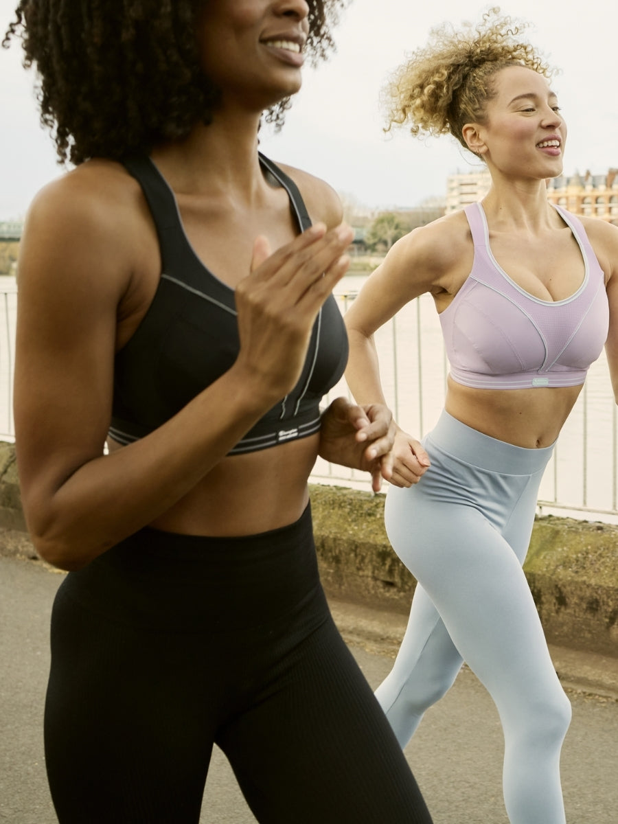 Ultimate Run Sports Bra - Black/Silver