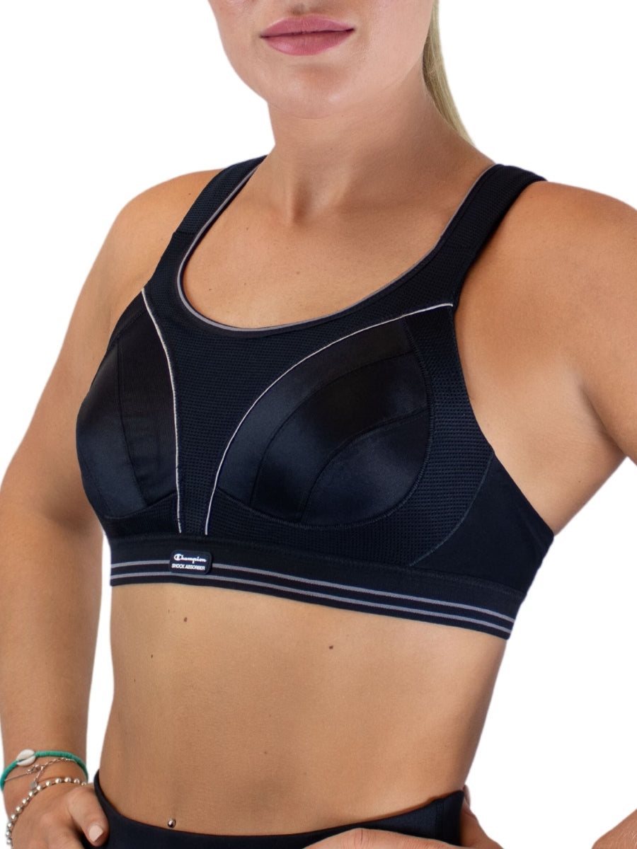Ultimate Run Sports Bra - Black/Silver