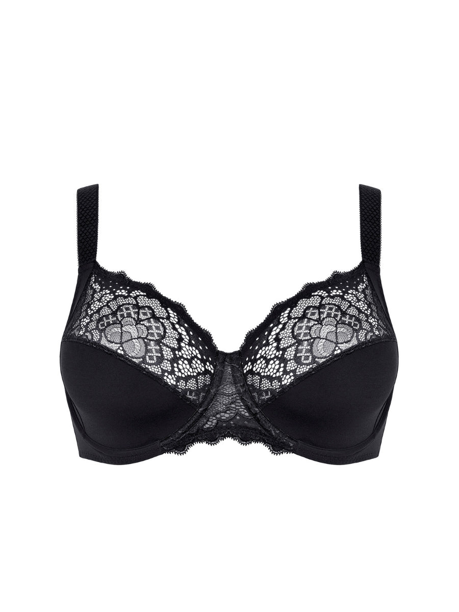 Caresse Full Cup Support Bra - Black
