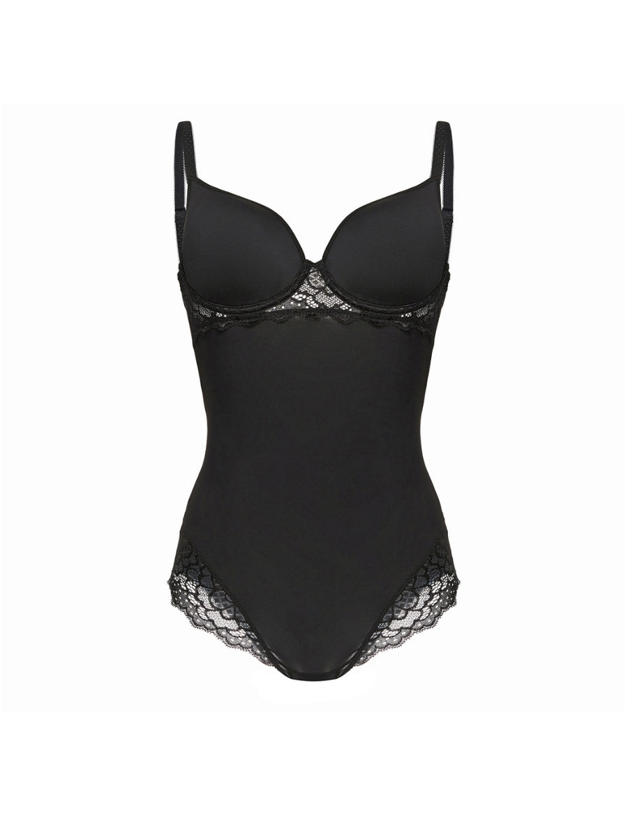 Caresse 3D Spacer Control Bodysuit - Black