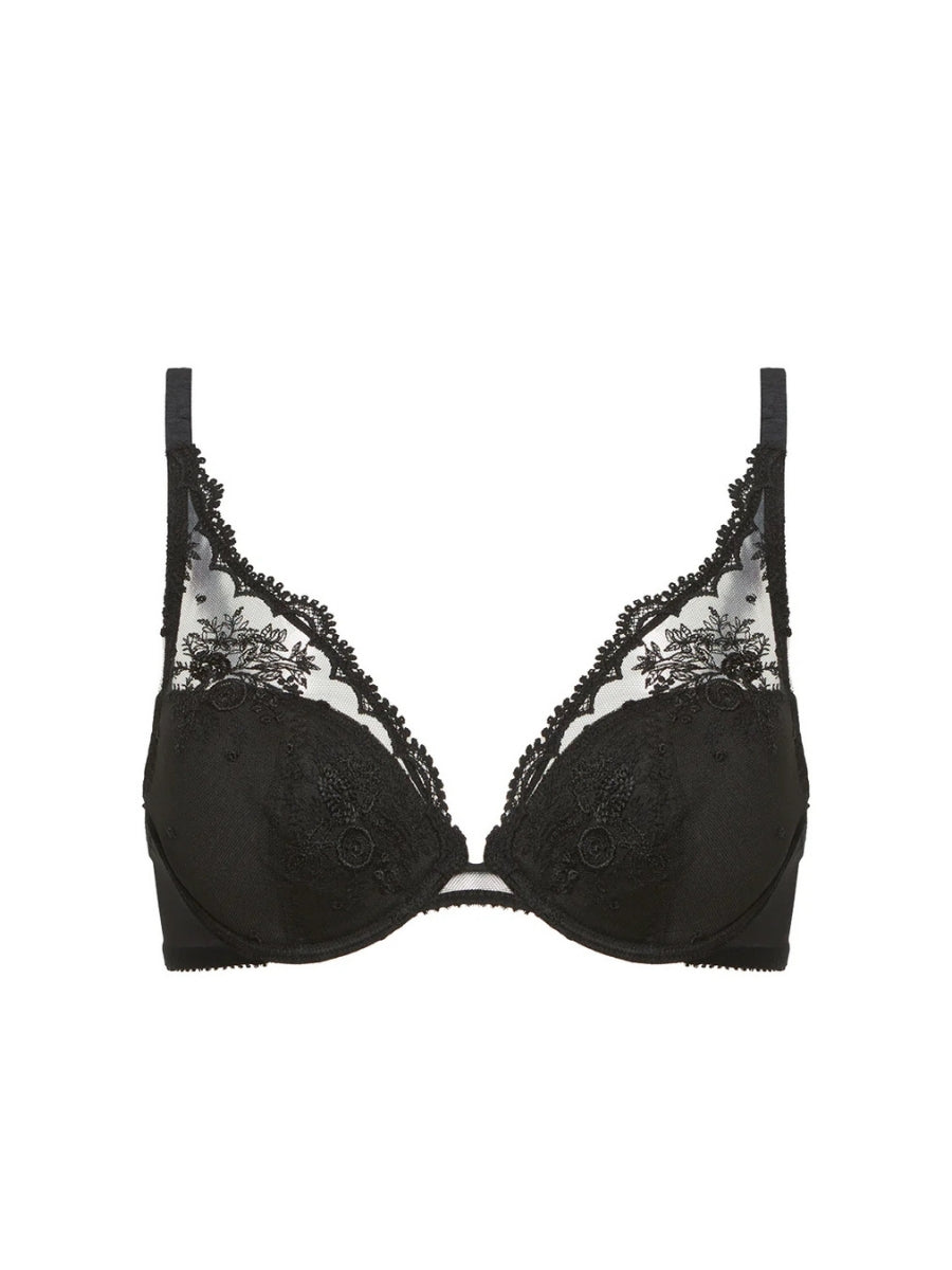 Intrigue Triangle Push Up Bra - Black