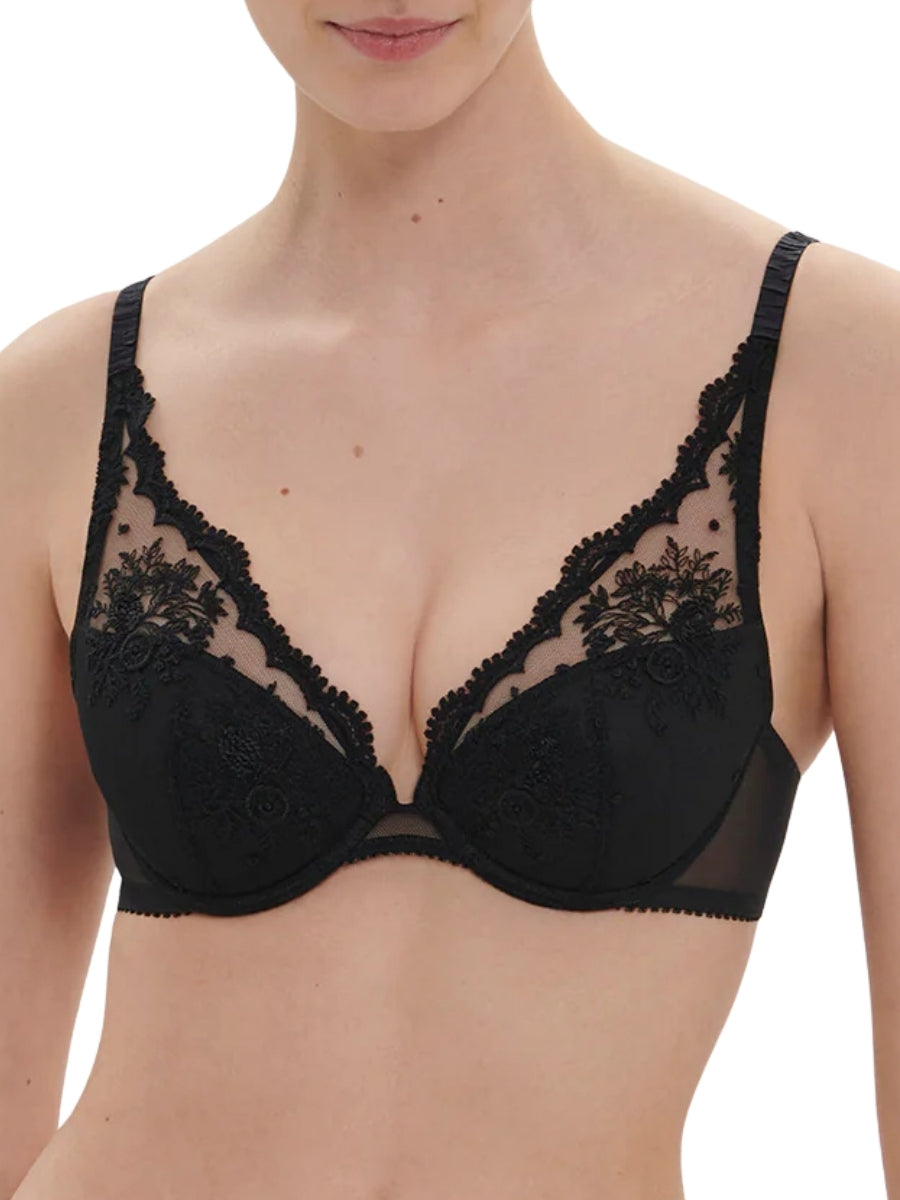 Intrigue Triangle Push Up Bra - Black