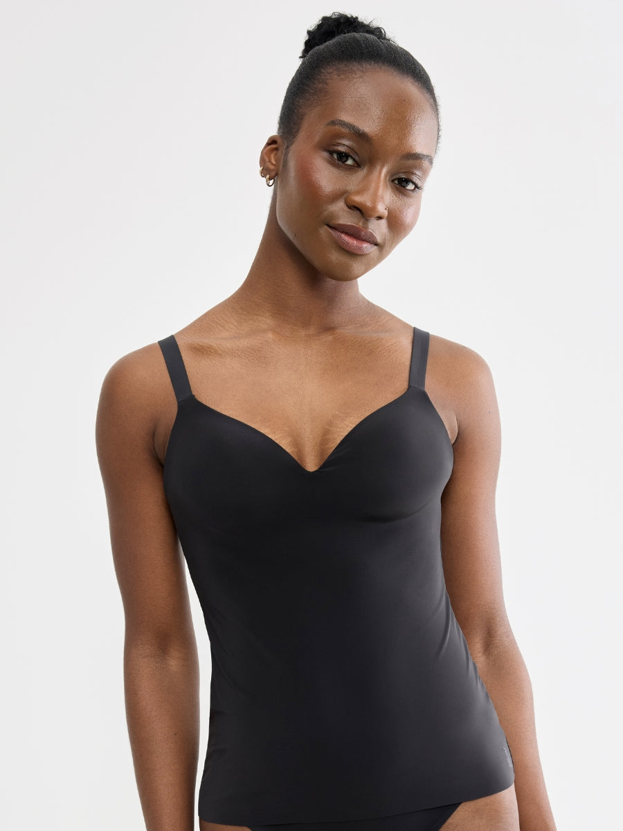 ZERO Feel 2.0 Built In Bra Cami Top - Black