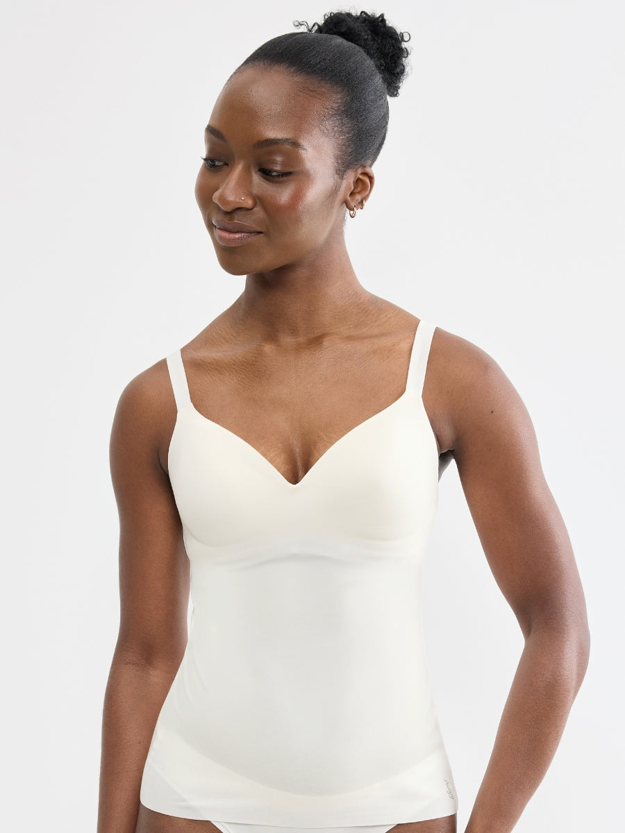 ZERO Feel 2.0 Built In Bra Cami Top - Silk White