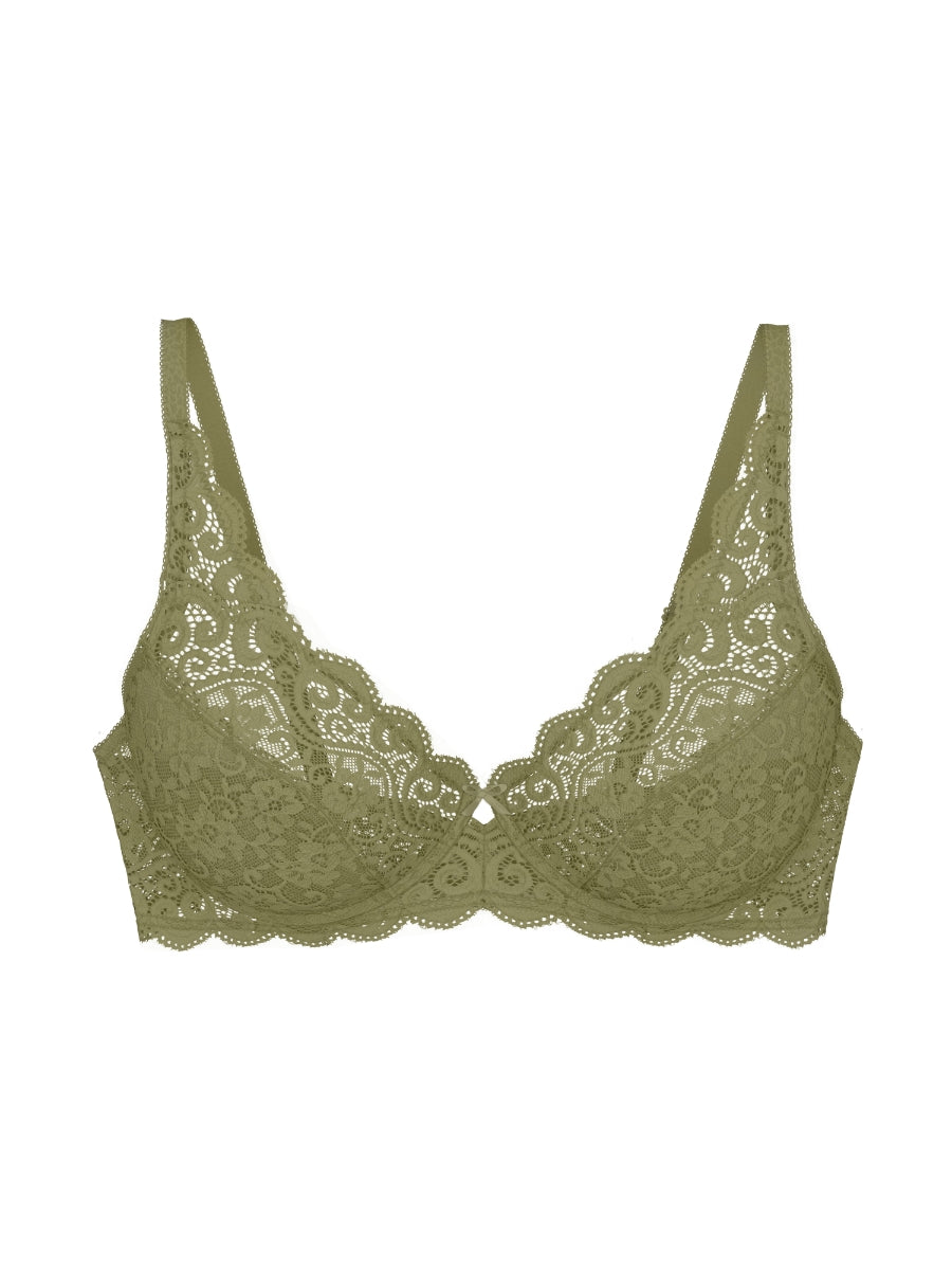 Amourette W High Apex Bra - Olive Gold
