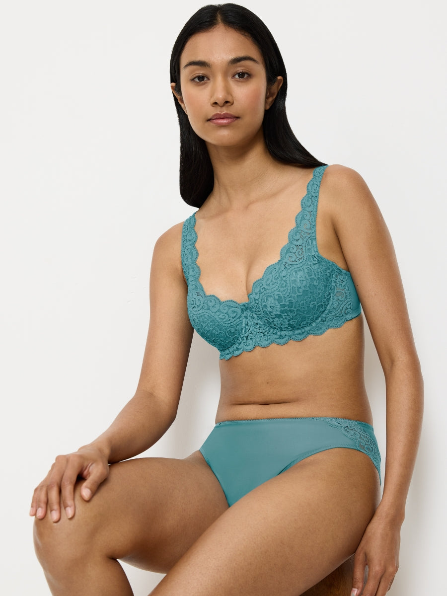 Amourette WHP Half Cup Bra - Quiet Turquoise
