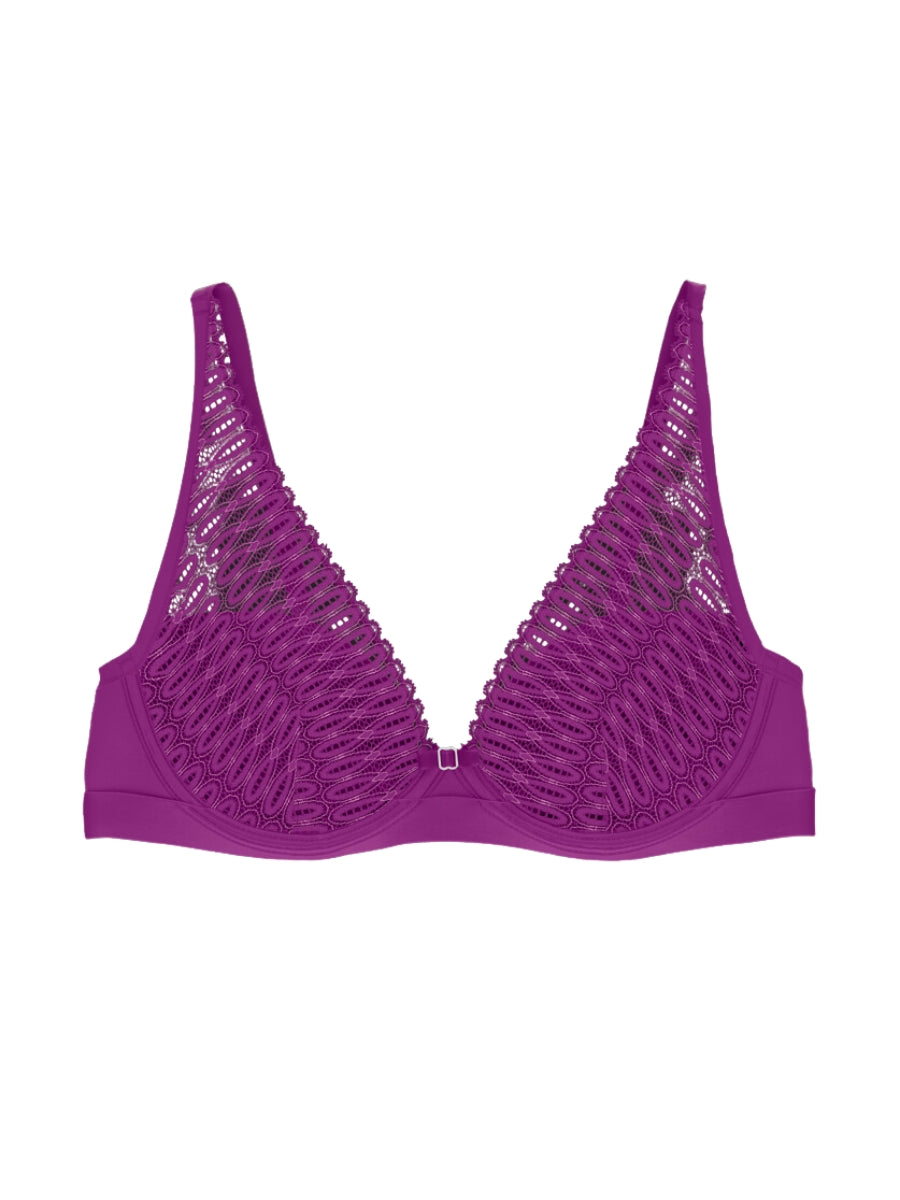 Aura Spotlight High Apex Plunge Bra - Violet