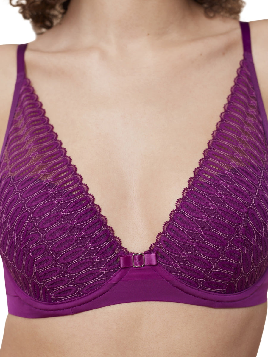 Aura Spotlight High Apex Plunge Bra - Violet