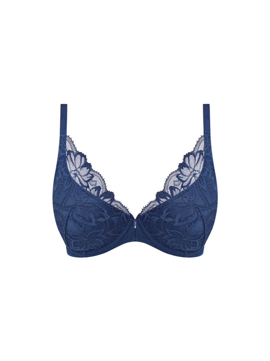 Abellia Plunge Bra - Navy Peony