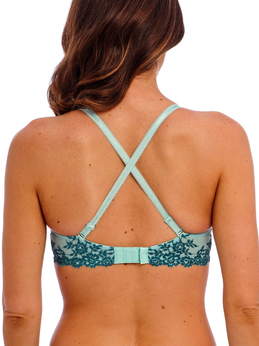 Embrace Lace Plunge Underwire Bra - Eggshell Blue/Brittany Blue