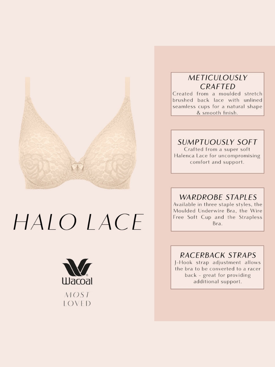 Halo Lace Moulded Bra - Nude