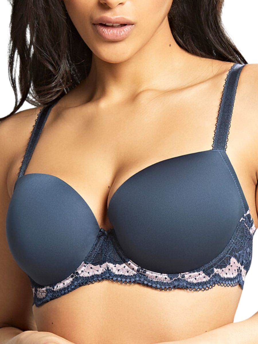 panache clara moudled sweetheart bra navy/pearl