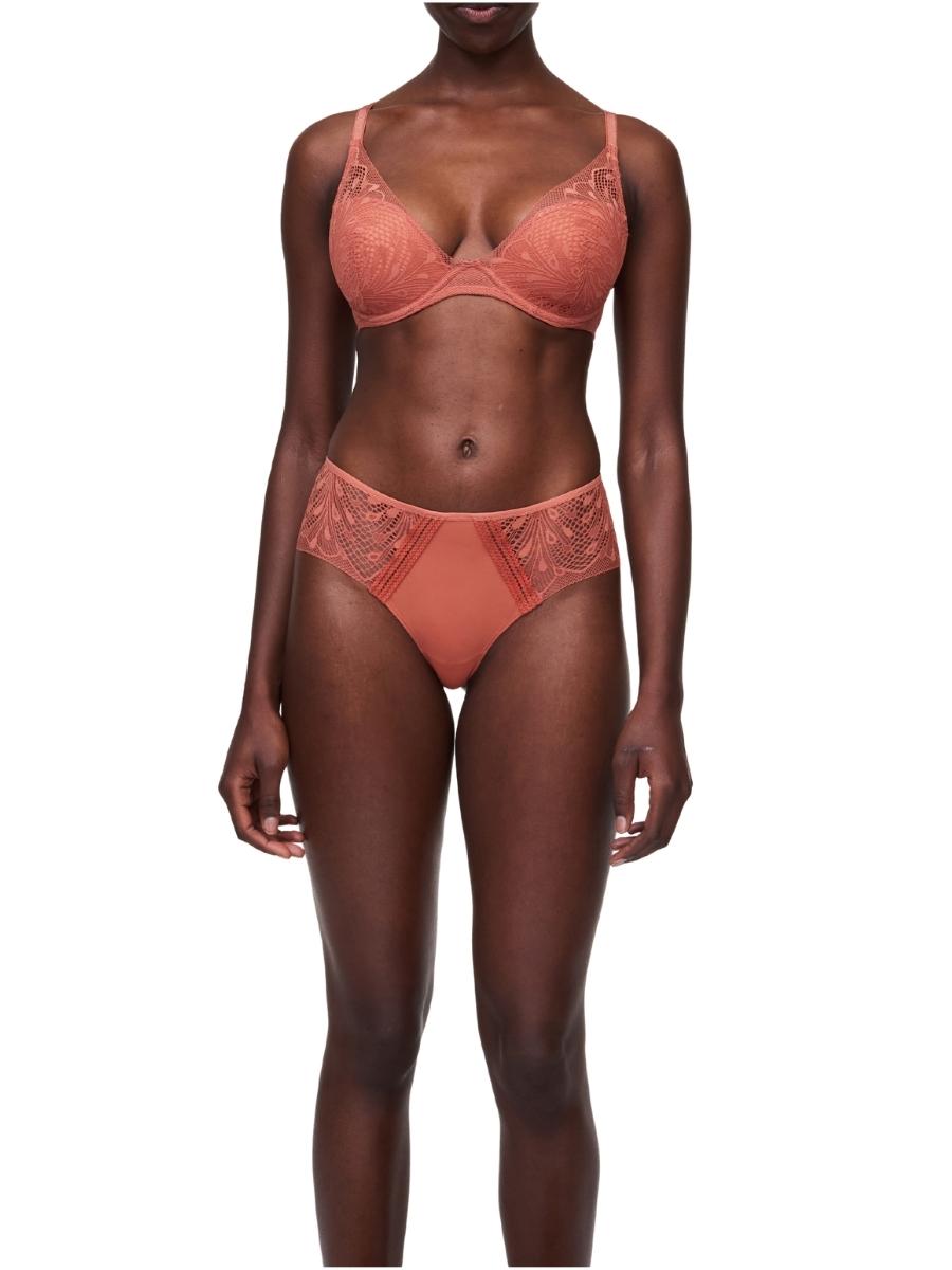 orange plunge t shirt bra