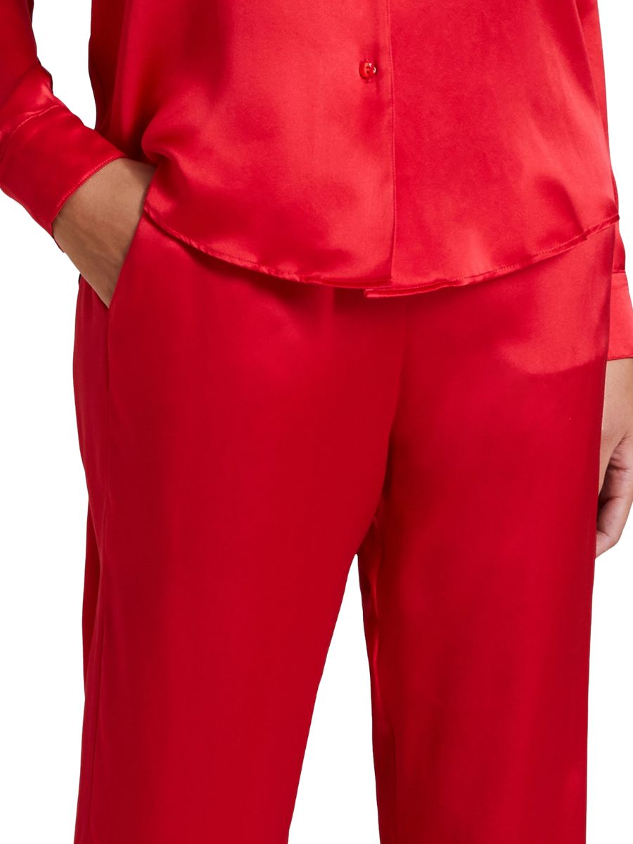 Toi Mon Amour Silk Pants - Rouge Passion