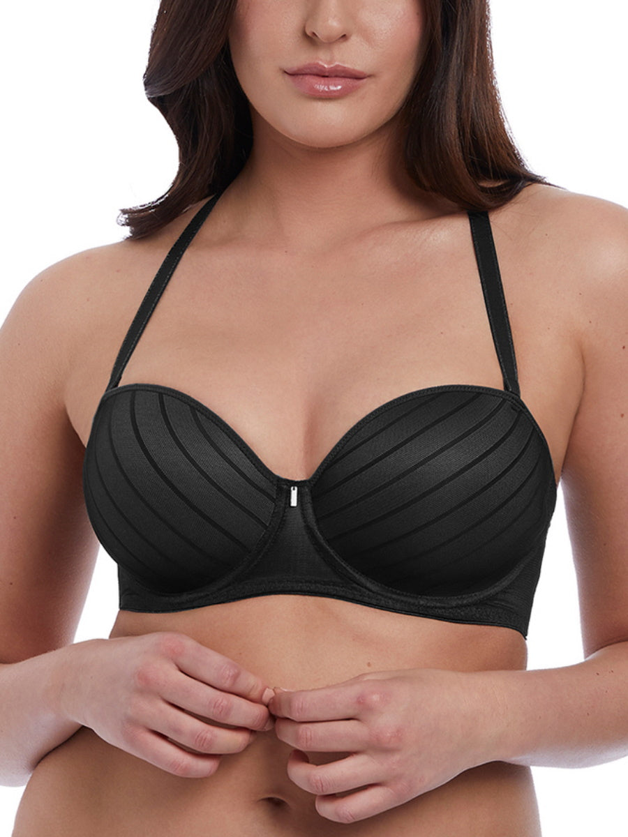 Black Underwired Moulded Strapless Bra 