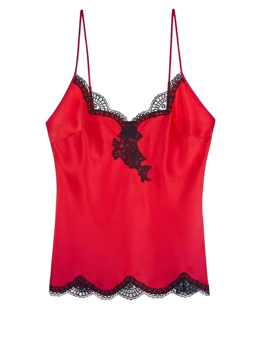 aubade toi mon amour silk cami top rouge passion