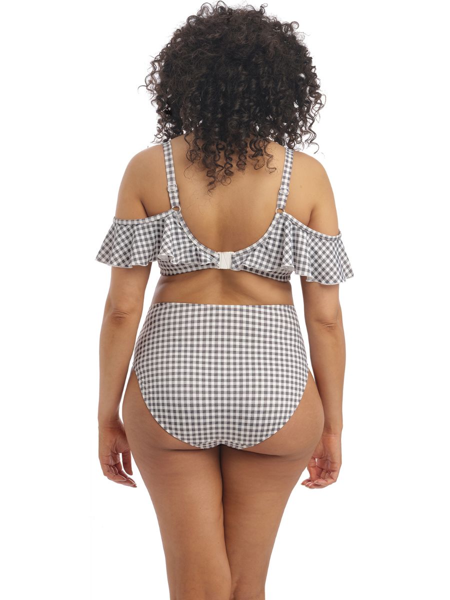elomi checkmate bardot bikini top grey marl