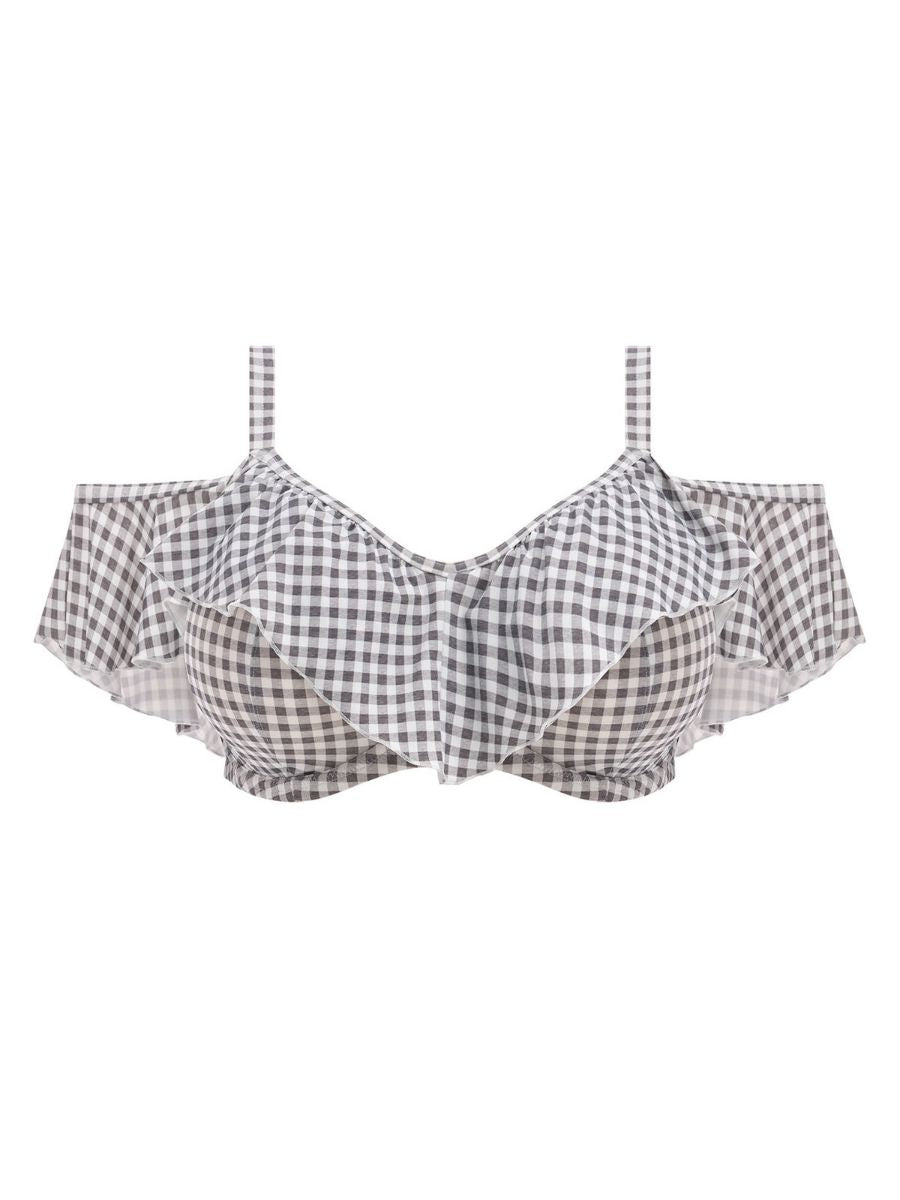 elomi checkmate bardot bikini top grey marl