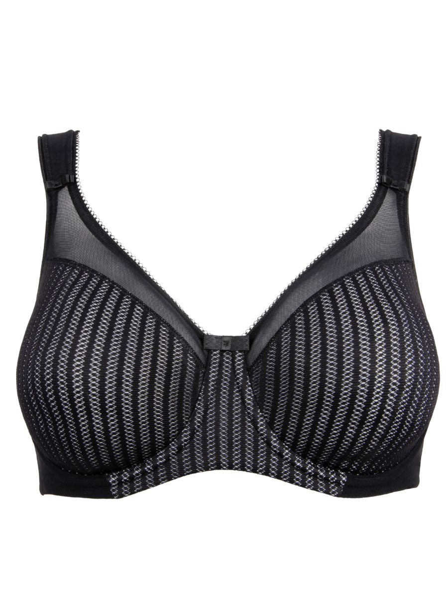 berlei beauty stripe smoothing bra black grey
