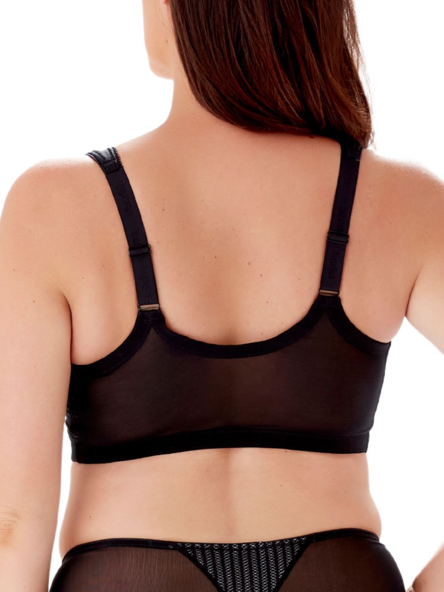 berlei beauty stripe front fastening bra black grey