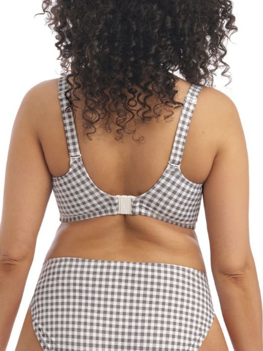 elomi checkmate plunge bikini top grey marl