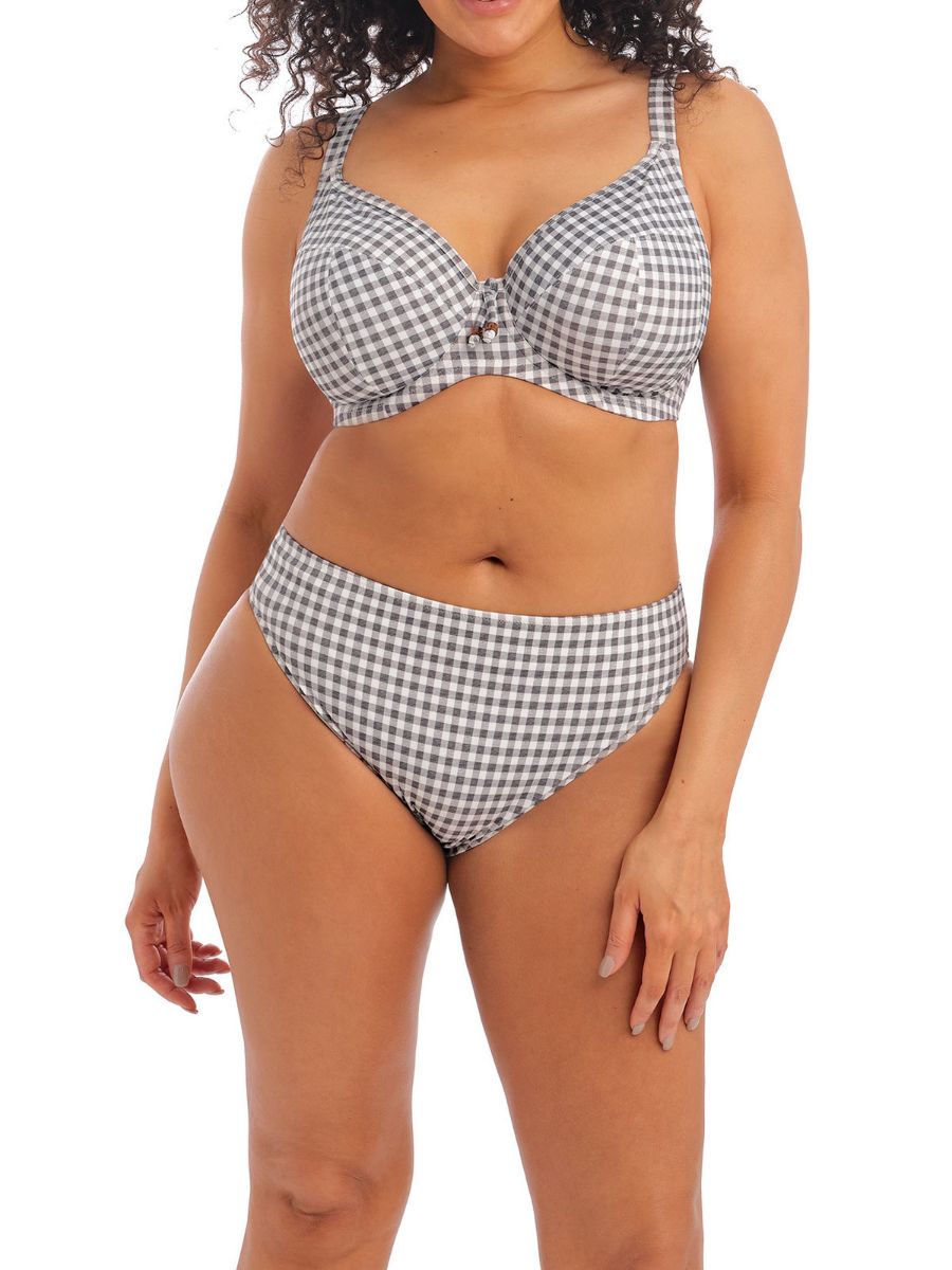 elomi checkmate plunge bikini top grey marl